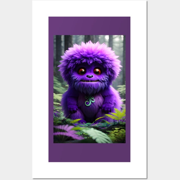 Cute Fluffy Monster 006 Wall Art by PurplePeacock